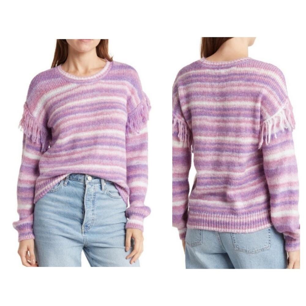 Olivia Sky Women's Sweater with Round Crewneck and Long Sleeves in Purple XL
